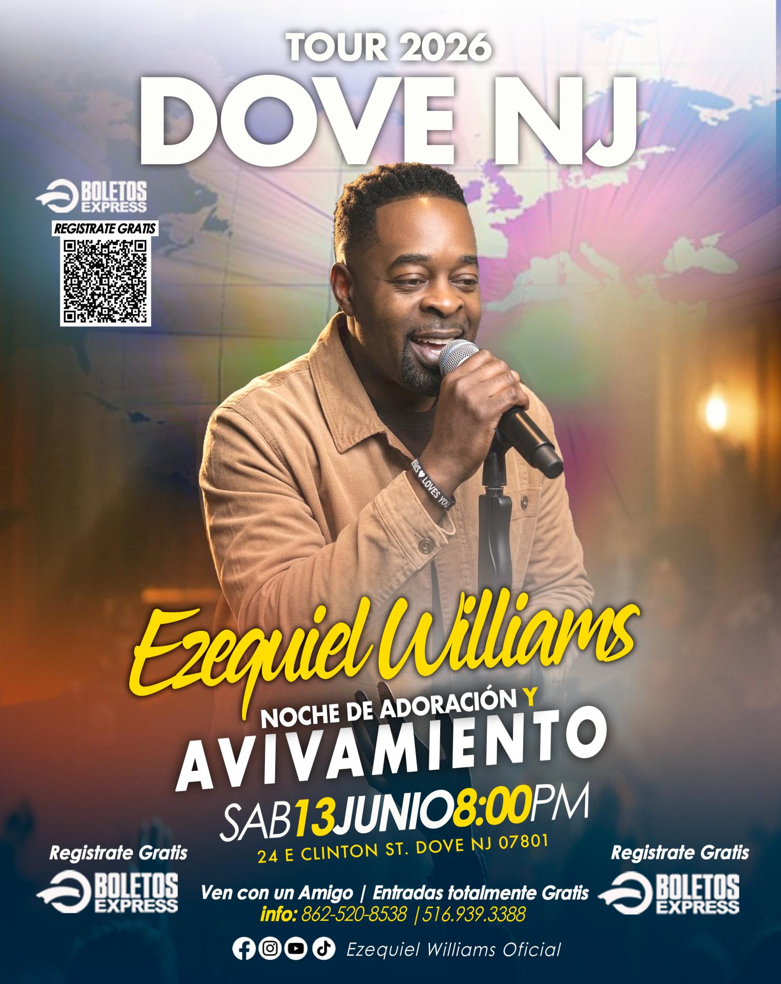 Buy tickets for EZEQUIEL WILLIAMS - NOCHE DE JUBILO y AVIVAMIENTO EZEQUIEL WILLIAMS - NOCHE DE JUBILO y AVIVAMIENTO