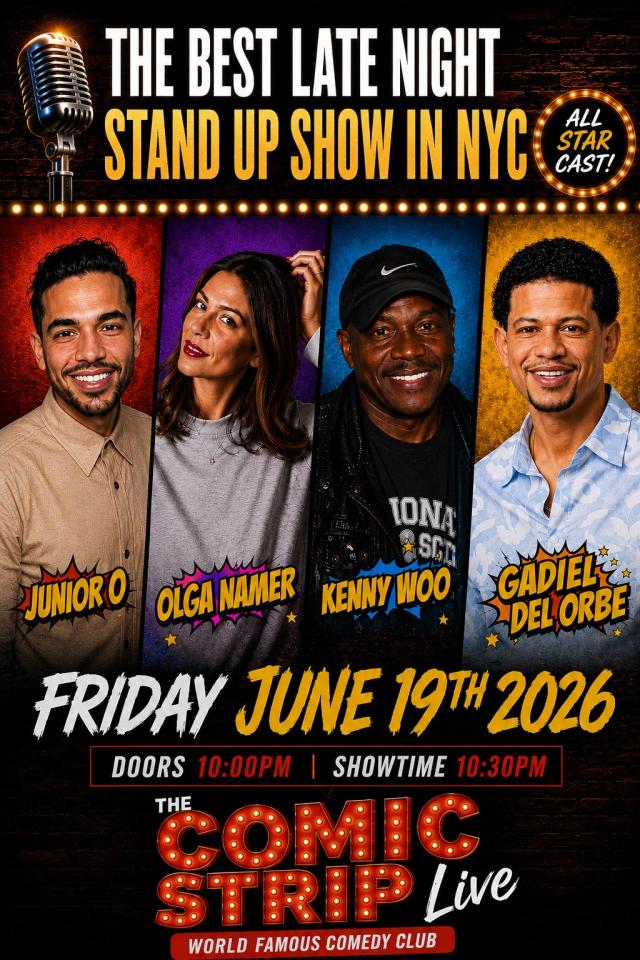 June 19th Comedy Show w/ JUNIOR O, OLGA NAMER, KENNY WOO, GADIEL DEL ORBE