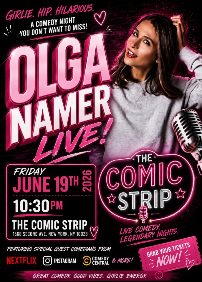Buy tickets for OLGA NAMER - Friday, June 19th Comedy Show at Comic Strip Live OLGA NAMER - Friday, June 19th Comedy Show at Comic Strip Live