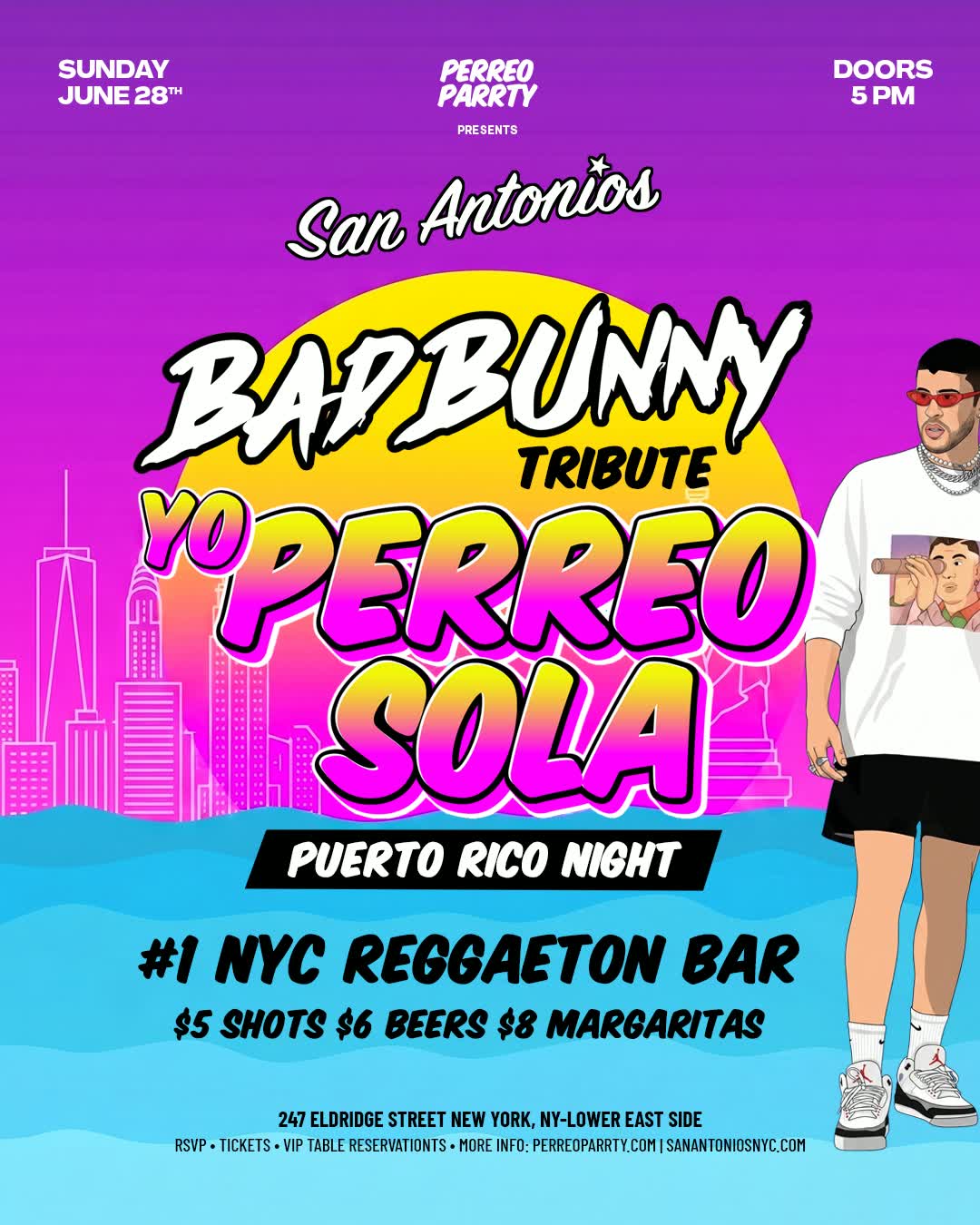 Buy tickets for Yo Perreo Sola Bunny Tribute Puerto Rico Night @ San Antonios Latin Bar NYC Yo Perreo Sola Bunny Tribute Puerto Rico Night @ San Antonios Latin Bar NYC