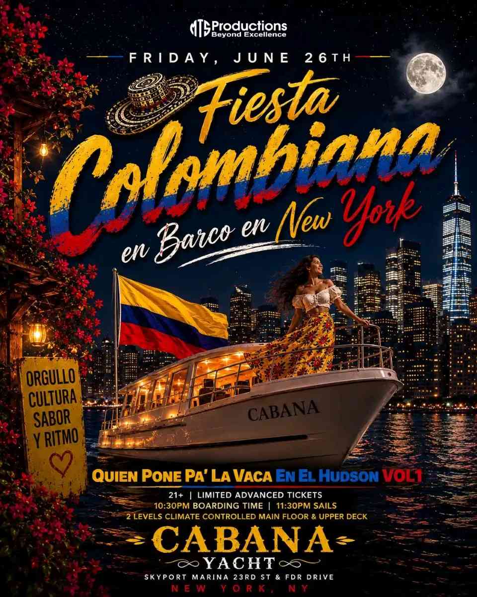 Fiesta Colombiana Boat Party NYC – Colombian Latin Party on Cabana Yacht