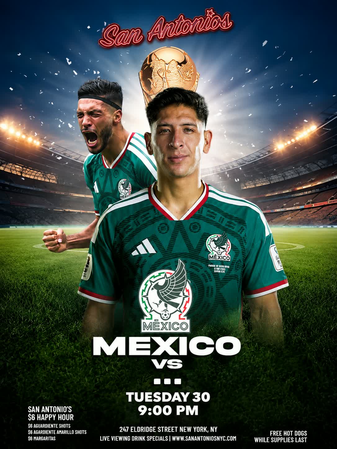 FIFA WORLD CUP 2026 WATCH PARTY: MEXICO at San Antonios Bar NYC