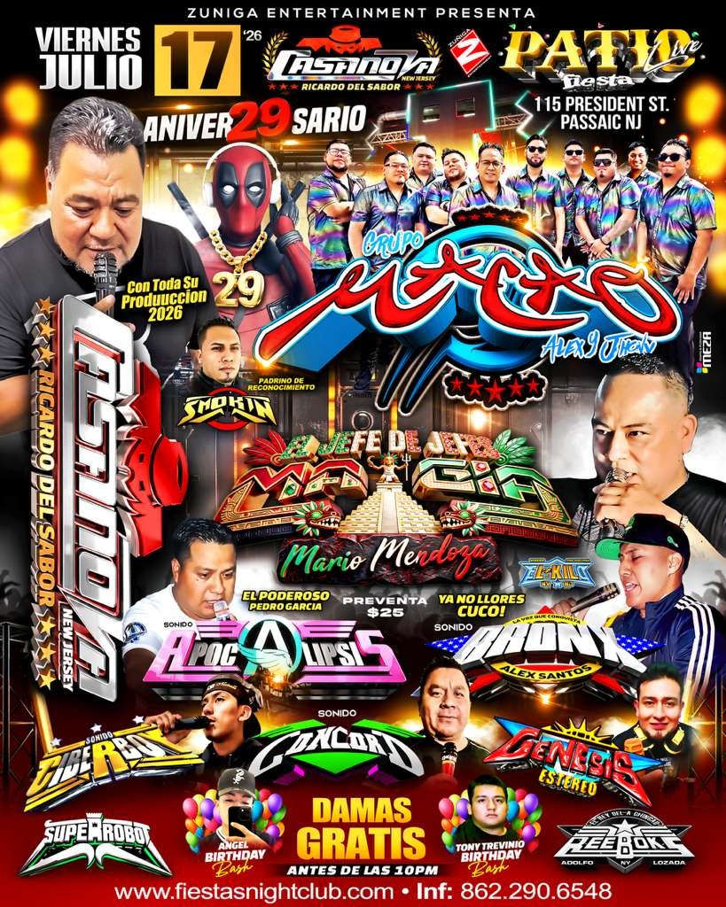 MACAO, SONIDO MAGIA, CASANOVA,APOCALIPSIS, CIBERBOY, GENESIS. CONCORD, BRONX, SUPERROBOT