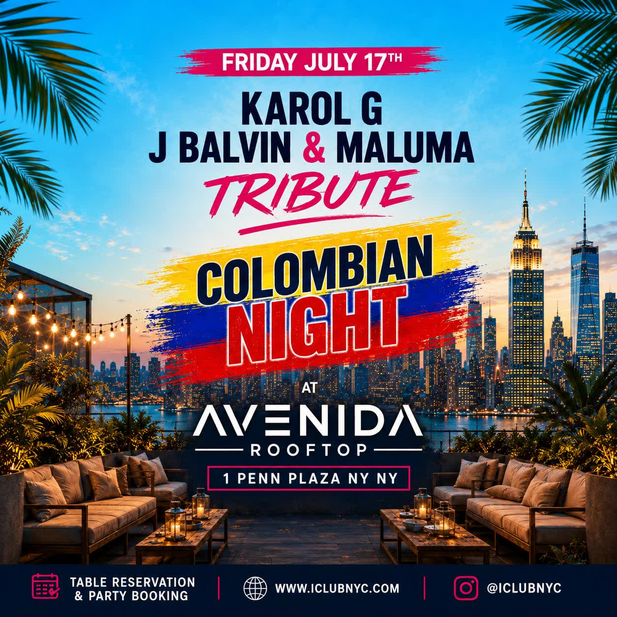 Buy tickets for #1 COLOMBIAN NIGHT | KAROL G & J BALVIN & MALUMA @ PERREO AVENIDA #1 COLOMBIAN NIGHT | KAROL G & J BALVIN & MALUMA @ PERREO AVENIDA
