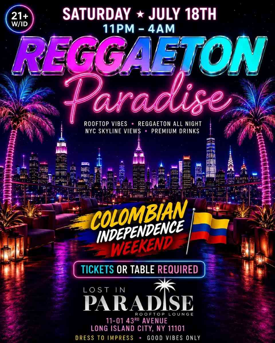 Buy tickets for Reggaeton Rooftop Party in Long Island City – Lost in Paradise – July 18 Reggaeton Rooftop Party in Long Island City – Lost in Paradise – July 18