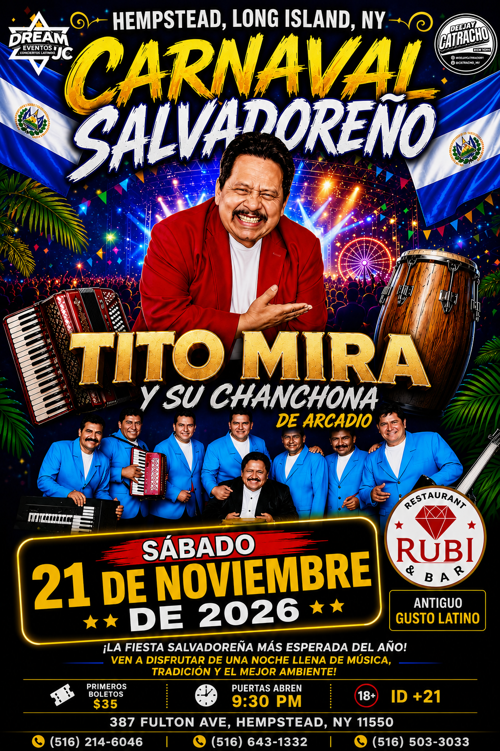 Buy tickets for Tito mira y sus chanchona de Arcadio / Hempstead NY Tito mira y sus chanchona de Arcadio / Hempstead NY