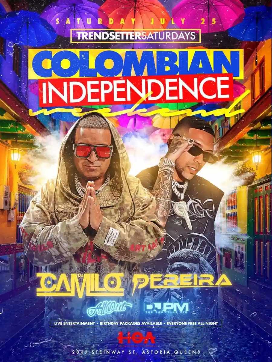 Buy tickets for TrendSetter Saturdays – Colombian Independence Weekend Party in Astoria | Jul 25 TrendSetter Saturdays – Colombian Independence Weekend Party in Astoria | Jul 25