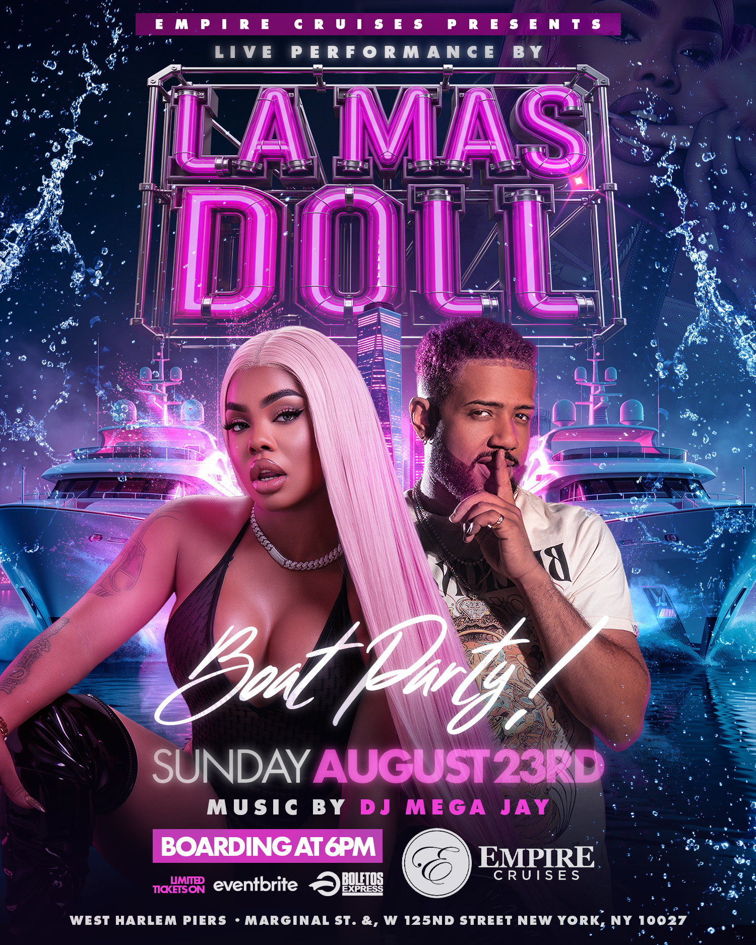 La Mas Doll x Dj Mega Jay, Boat Party