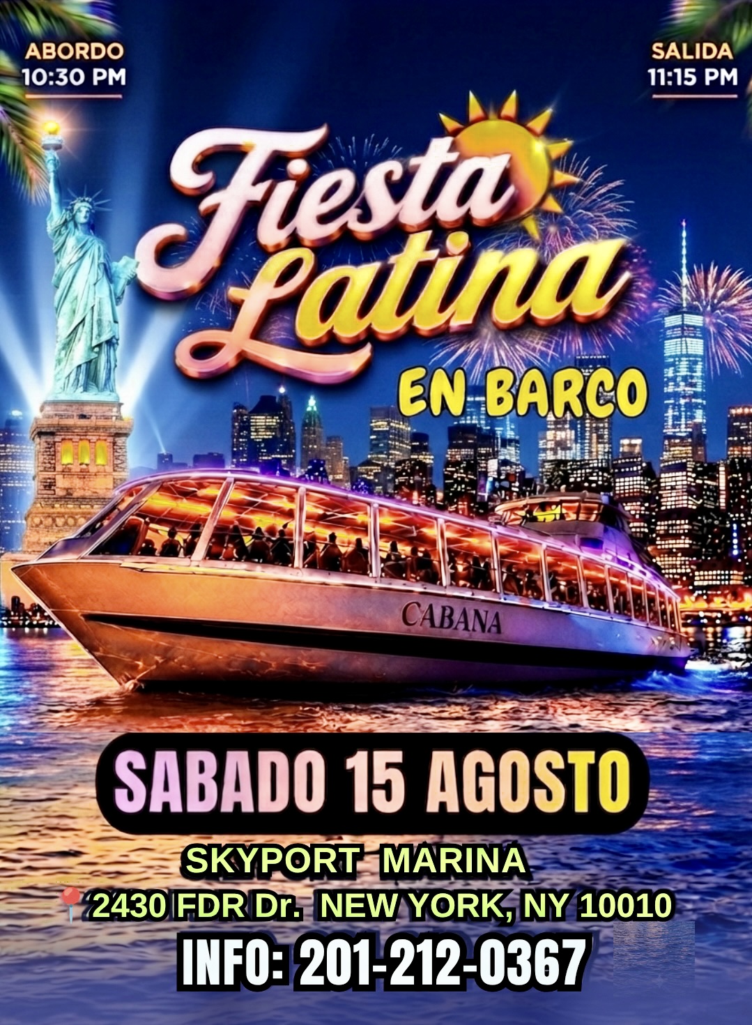 Buy tickets for FIESTA LATINA EN BARCO NY FIESTA LATINA EN BARCO NY