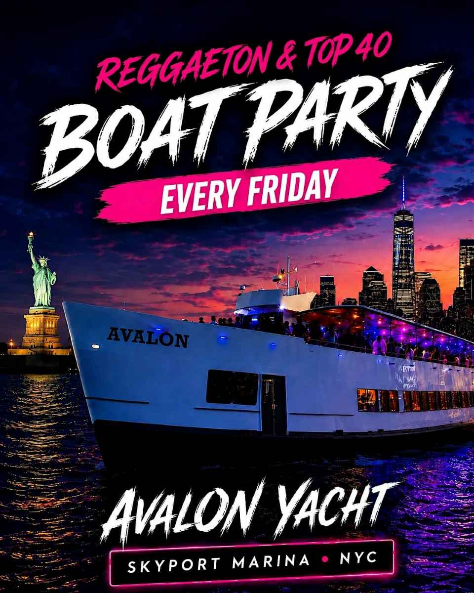 Reggaeton Boat Party NYC | Avalon Yacht at Skyport Marina – Aug 7