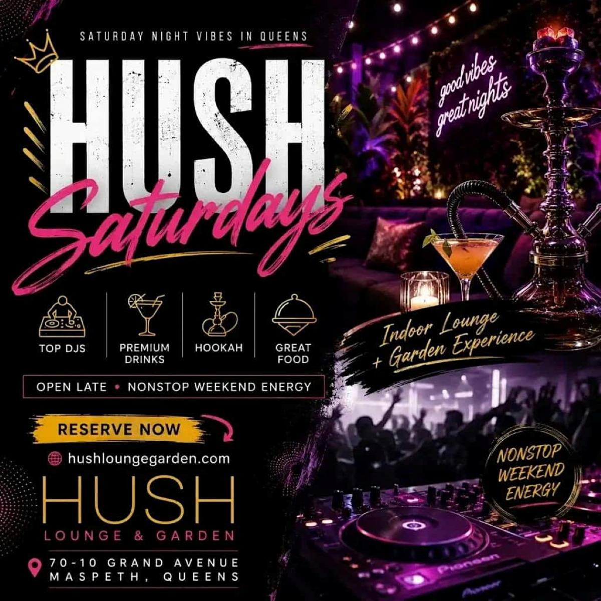 Hush Saturdays at Hush Lounge Garden Queens