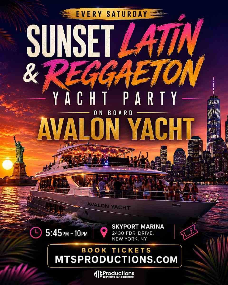 Sunset Latin & Reggaeton Yacht Party at Skyport Marina | August 8