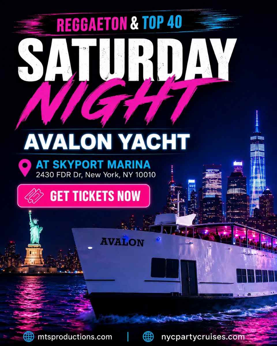 Reggaeton Boat Party NYC | Avalon Yacht at Skyport Marina – August 8