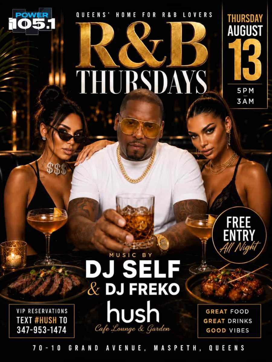 Buy tickets for R&B Thursdays at Hush Lounge Garden Queens R&B Thursdays at Hush Lounge Garden Queens