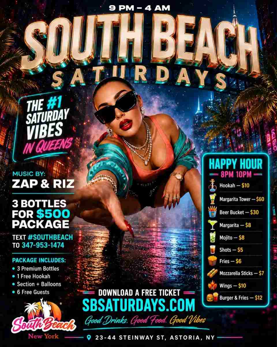 South Beach Saturdays – The Hottest Saturday Night in Astoria – Aug 15