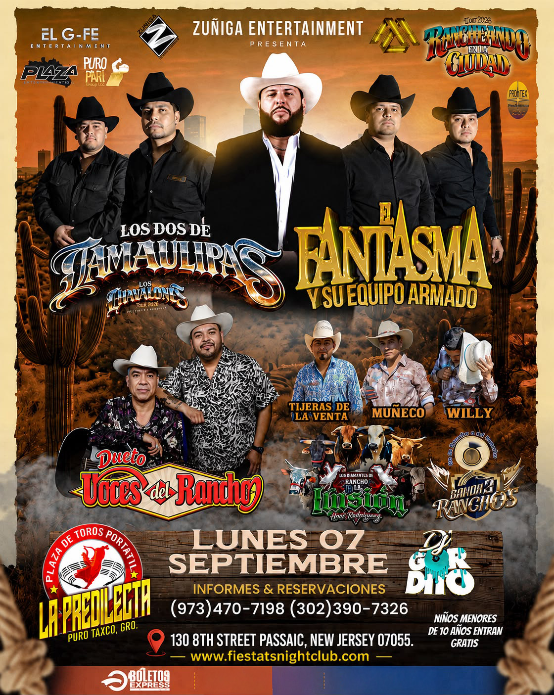 Buy tickets for LOS DOS DE TAMAULIPAS, EL FANTASMA Y SU EQUIPO ARMADO, DUETO VOCES DEL RANCHO, BANDA TRES RANCHOS LOS DOS DE TAMAULIPAS, EL FANTASMA Y SU EQUIPO ARMADO, DUETO VOCES DEL RANCHO, BANDA TRES RANCHOS