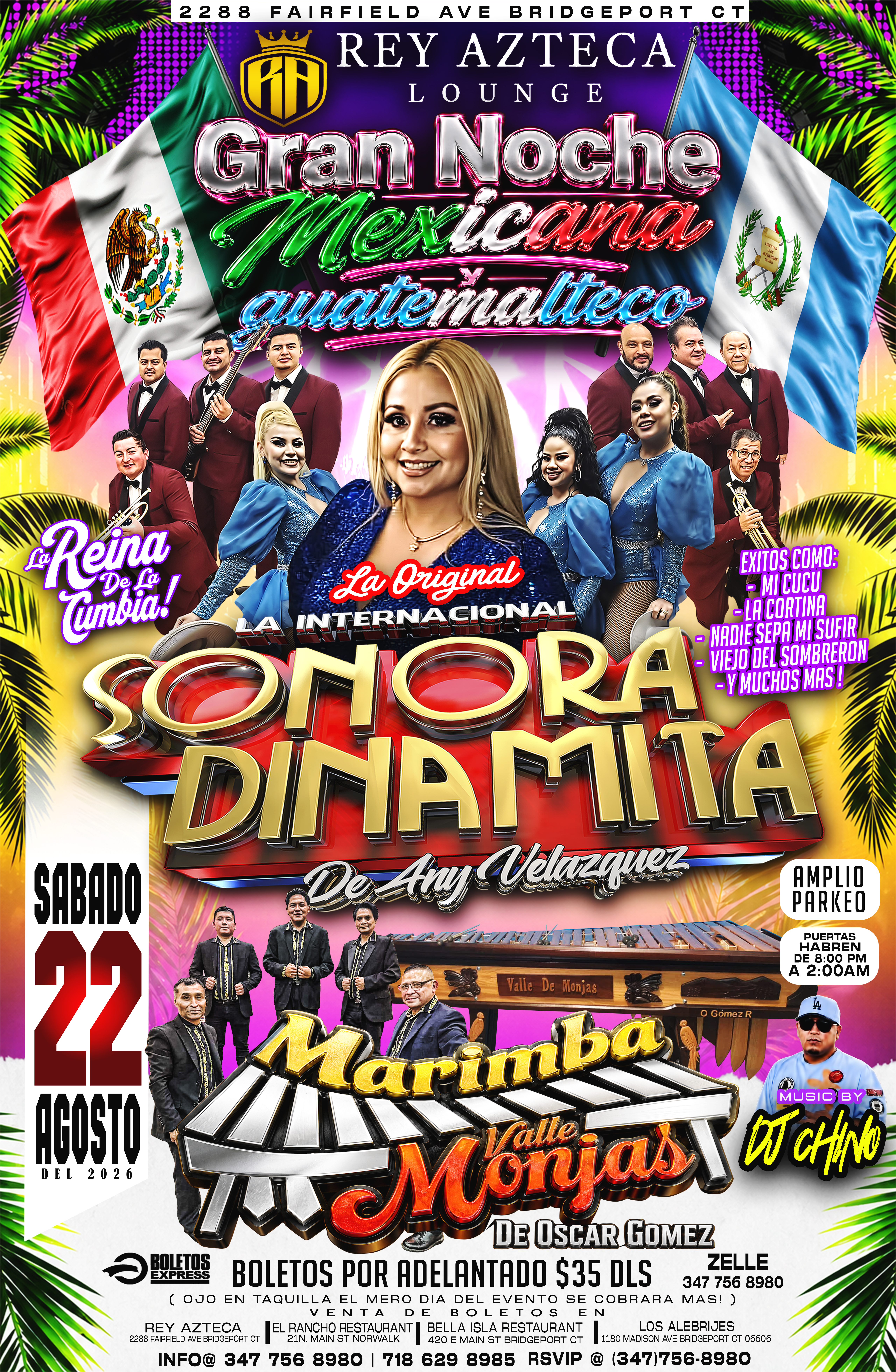 Buy tickets for La International Sonora Dinamita Con Any Velasquez, Marimba Valle Monjas La International Sonora Dinamita Con Any Velasquez, Marimba Valle Monjas