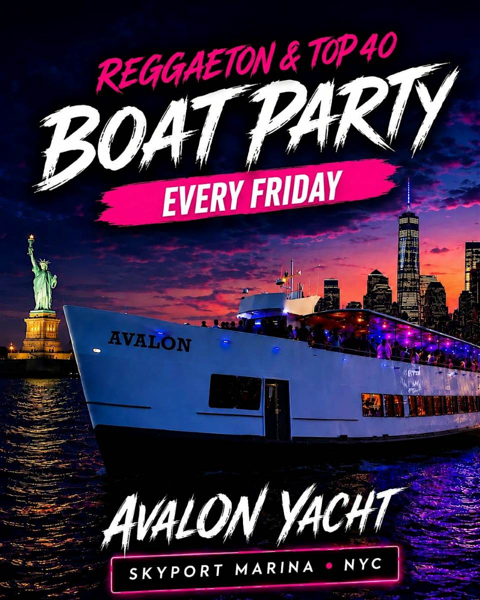 Reggaeton Boat Party NYC | Avalon Yacht at Skyport Marina – Aug 21