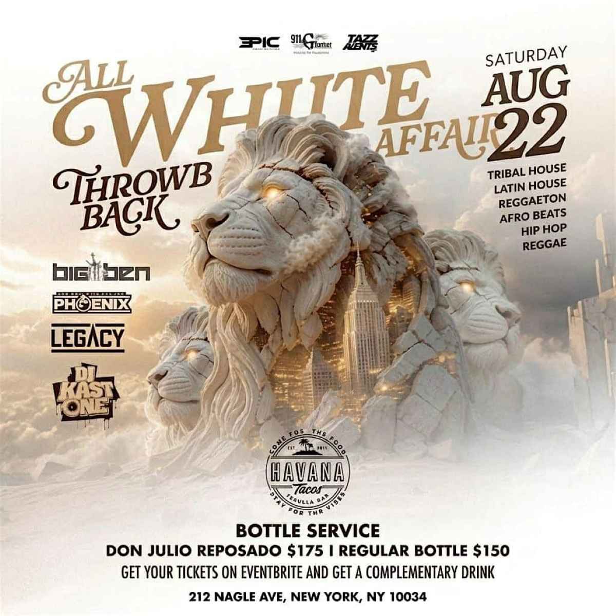 All White Affair Throwback Party NYC | Havana Tacos