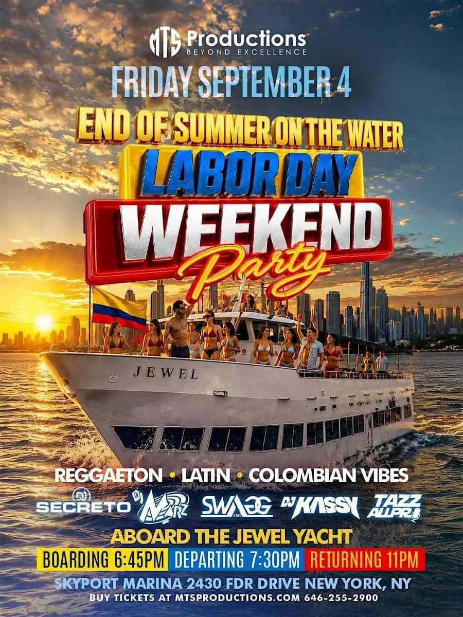 Buy tickets for End of Summer on the Water Labor Day Weekend Party NYC End of Summer on the Water Labor Day Weekend Party NYC