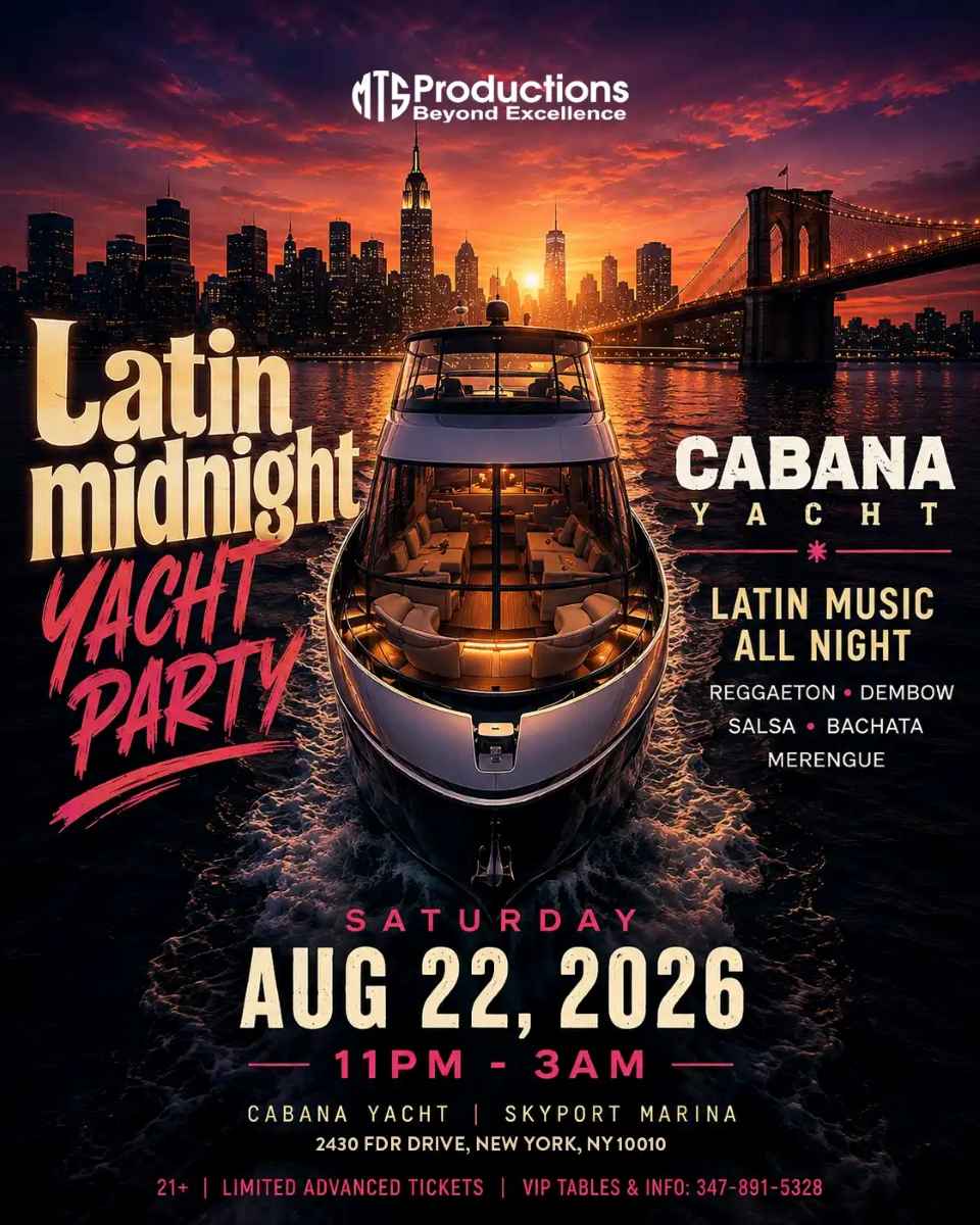 Latin Midnight Yacht Party NYC – Latin Party on Cabana Yacht
