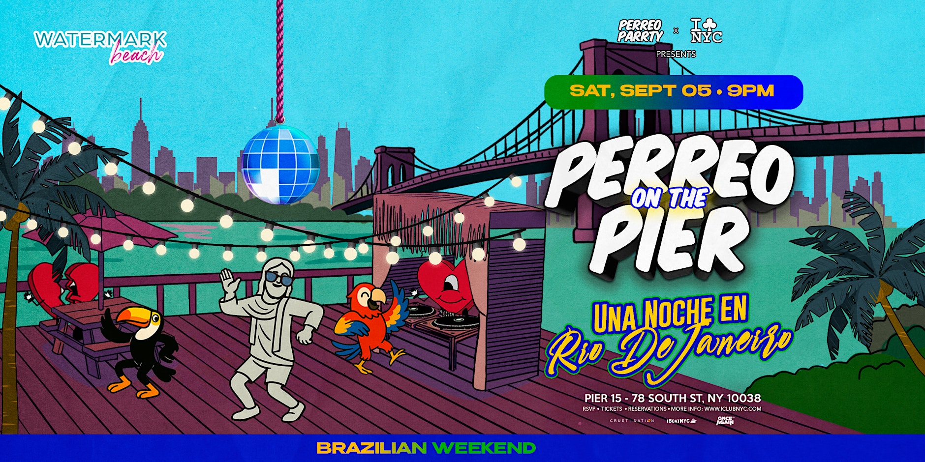 Brazil Independence Funk & Reggaeton Party Watermark Beach