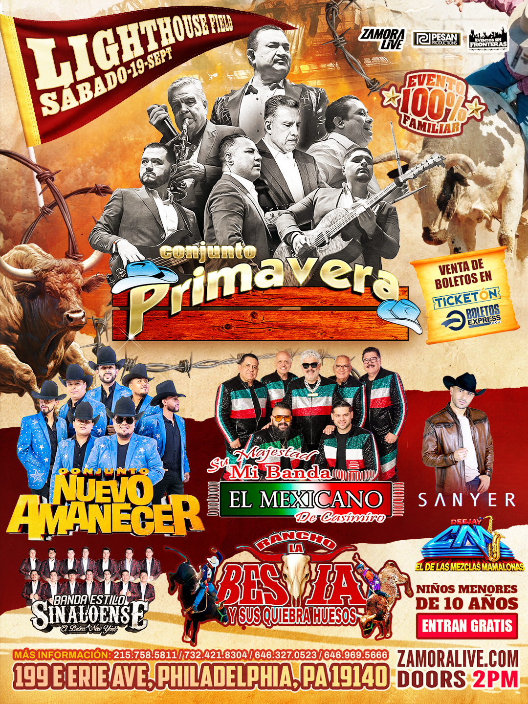 CONJUNTO PRIMAVERA • MI BANDA EL MEXICANO • CONJUNTO NUEVO AMANECER y más! en LIGHTHOUSE FIELD