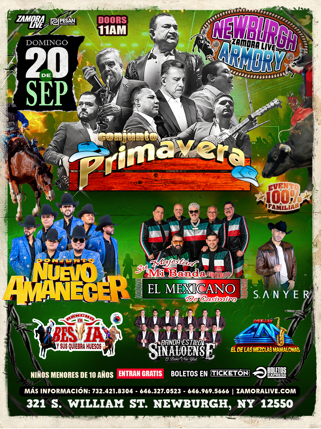 CONJUNTO PRIMAVERA • MI BANDA EL MEXICANO • CONJUNTO NUEVO AMANECER Y MÁS! EN NEWBURGH ARMORY