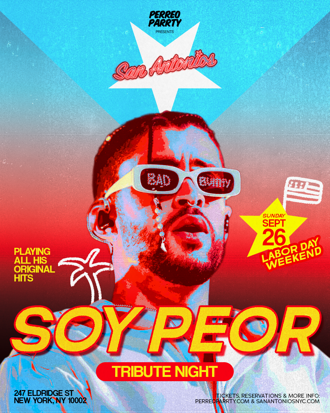 Buy tickets for SOY PEOR Reggaeton Party @ San Antonios Cocktail Bar - Labor Day Sunday SOY PEOR Reggaeton Party @ San Antonios Cocktail Bar - Labor Day Sunday