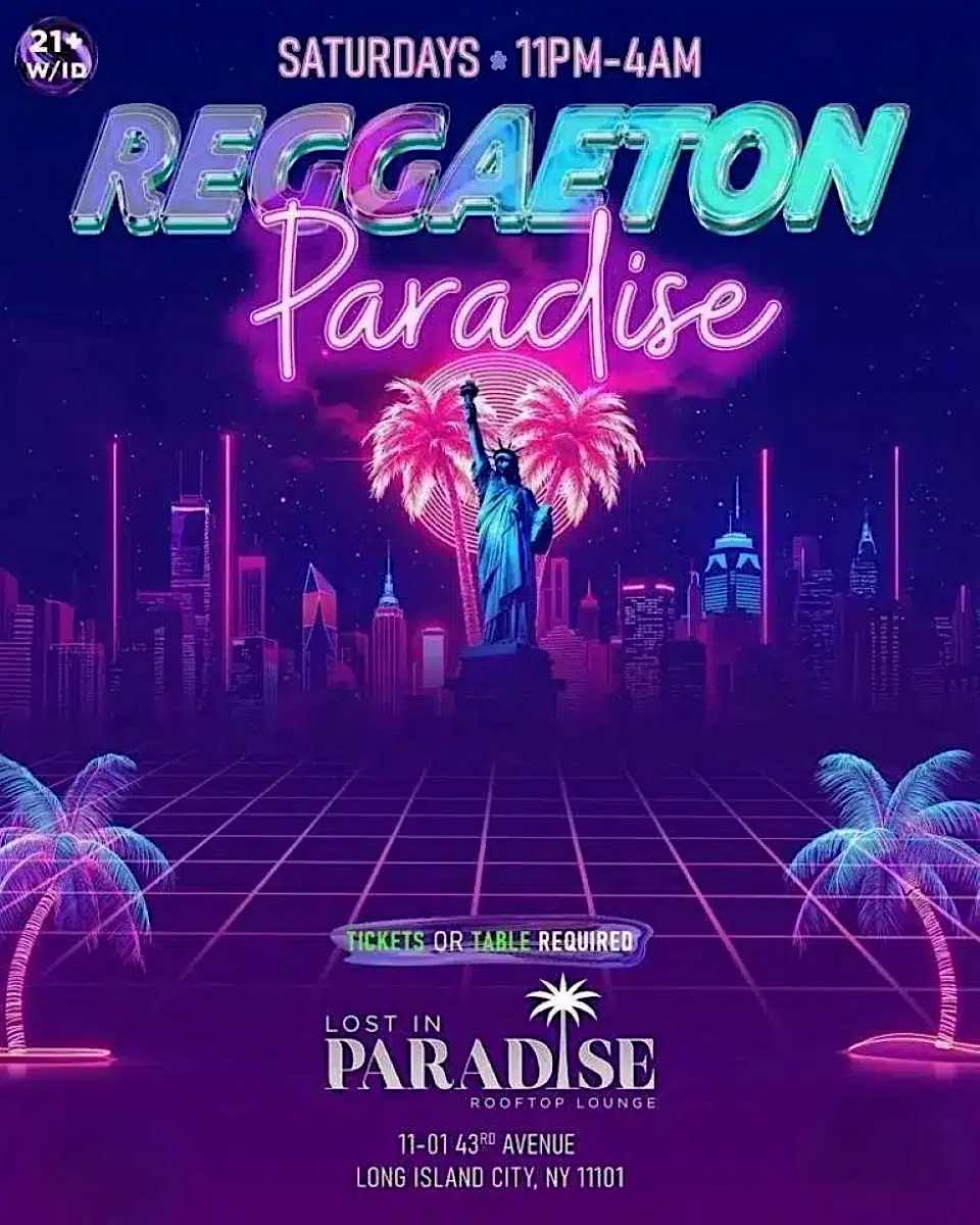 Reggaeton Paradise Rooftop Party – Lost in Paradise, Queens NY