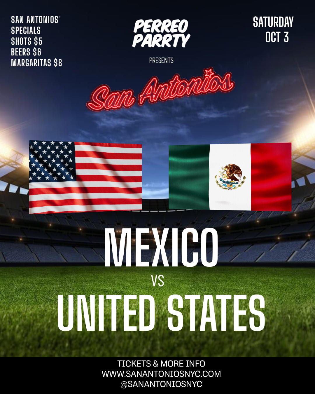 Mexico vs USA Soccer Game Watch Party at San Antonios Reggaeton Bar