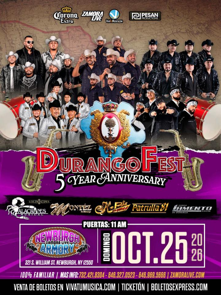 Buy tickets for DURANGOFEST EN NEWBURGH ARMORY DURANGOFEST EN NEWBURGH ARMORY
