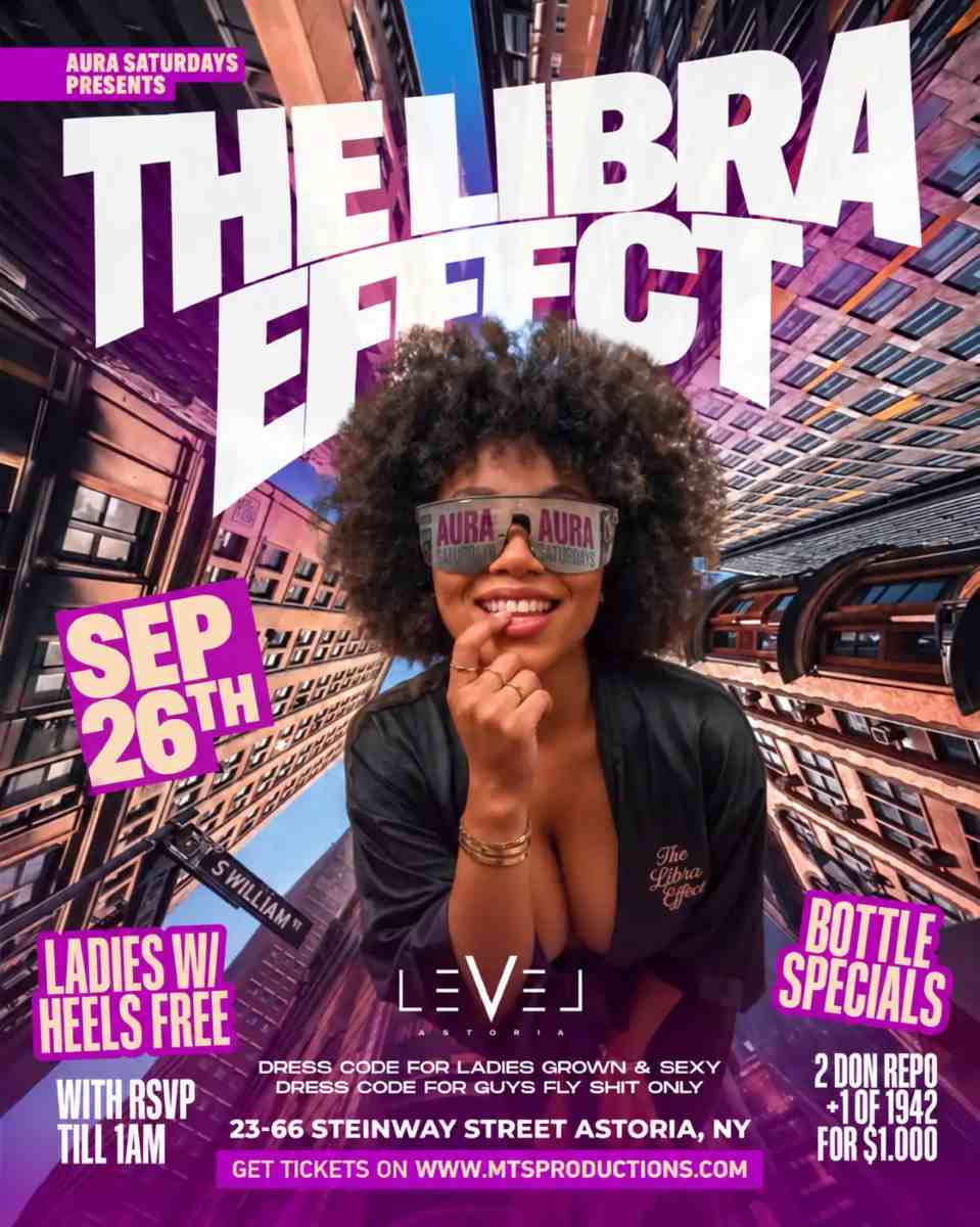 Buy tickets for The Libra Effect at Level Astoria | AURA Saturdays – Sep 26 The Libra Effect at Level Astoria | AURA Saturdays – Sep 26