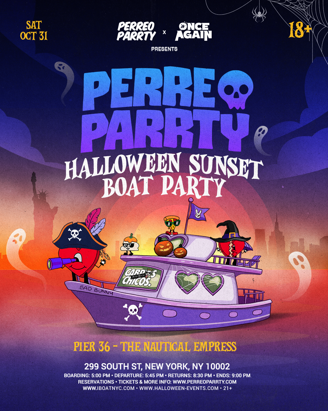 PERREO PARRTY SUNSET BOAT PARRTY (18+) - Halloween NYC Yacht Cruise