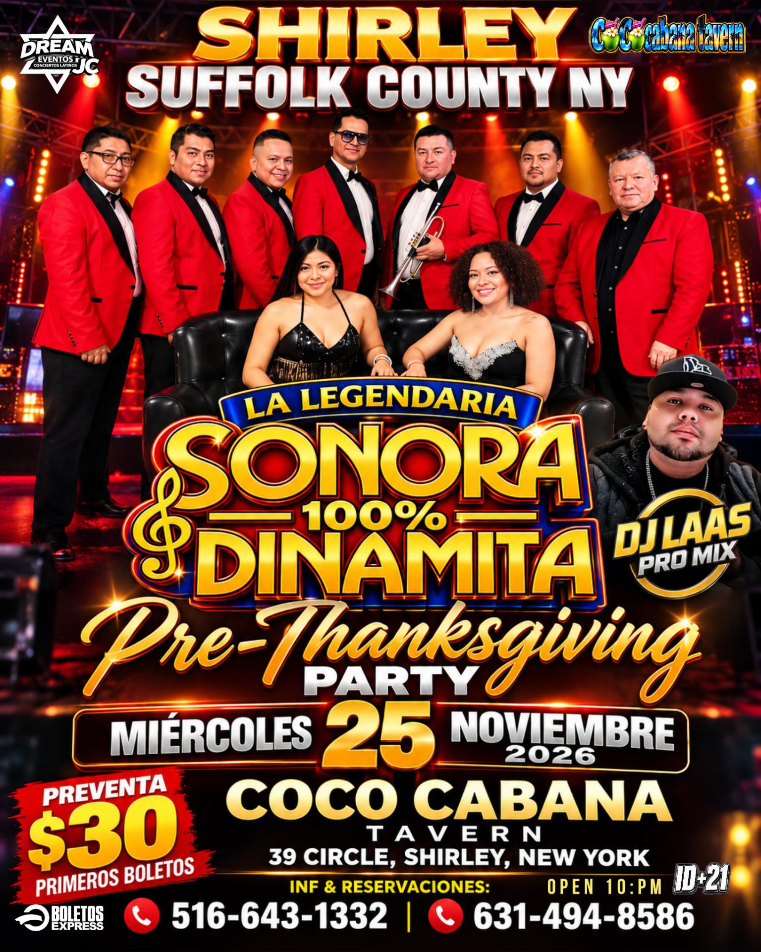 La Sonora Dinamita / Shirley Suffolk Long Island / Miercoles 25 Nov