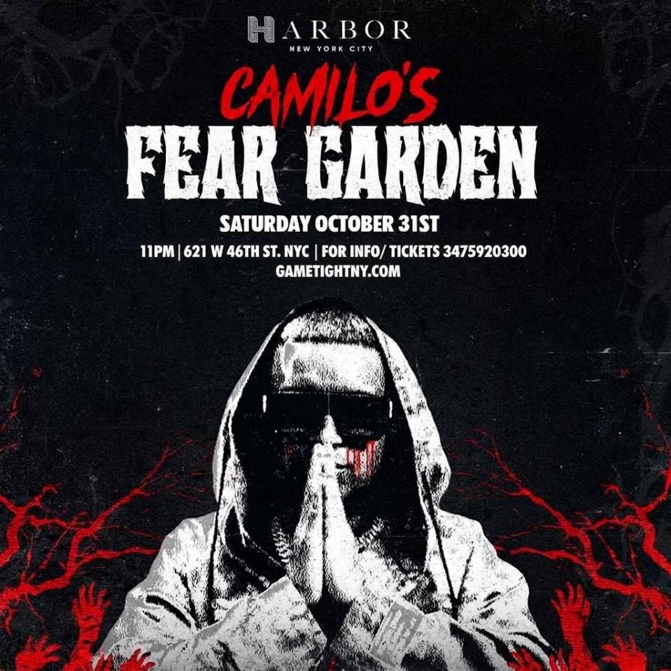 Buy tickets for DJ CAMILO FEAR GARDEN AT HARBOR NYC HALLOWEEN PARTY 2026 DJ CAMILO FEAR GARDEN AT HARBOR NYC HALLOWEEN PARTY 2026