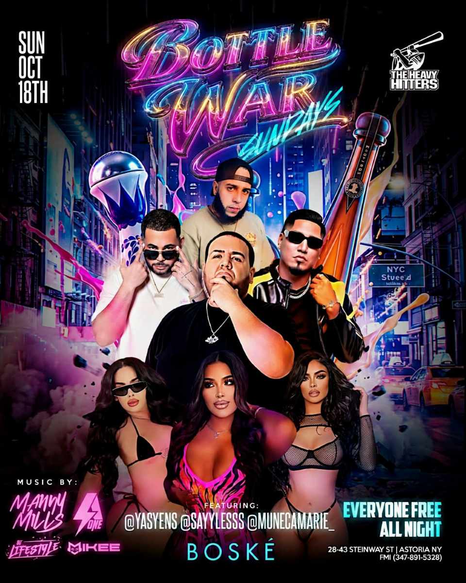 Bottle War Sundays at Boské Astoria – Sunday Night Party