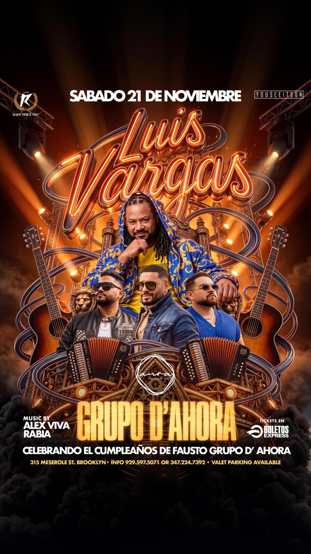 Buy tickets for Luis Vargas y El grupo d ahora Luis Vargas y El grupo d ahora