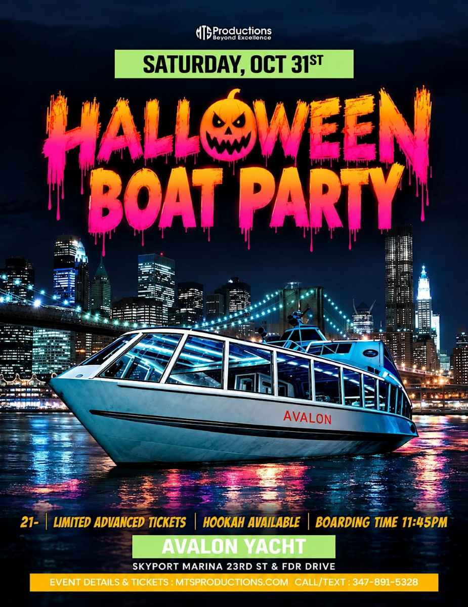 Buy tickets for Halloween Boat Party NYC 2026 at Avalon Yacht | October 31 Halloween Boat Party NYC 2026 at Avalon Yacht | October 31